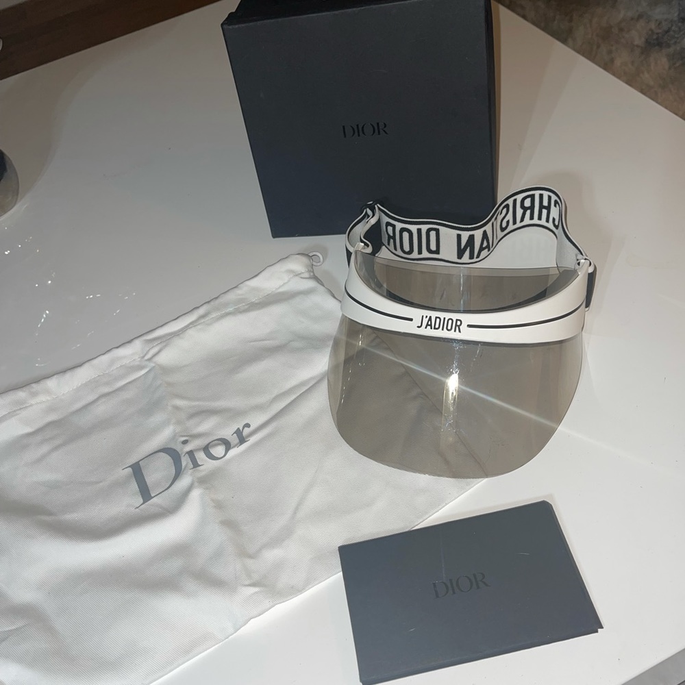 Christian Dior Women's Black/White Adjustable Grey Visor Hat